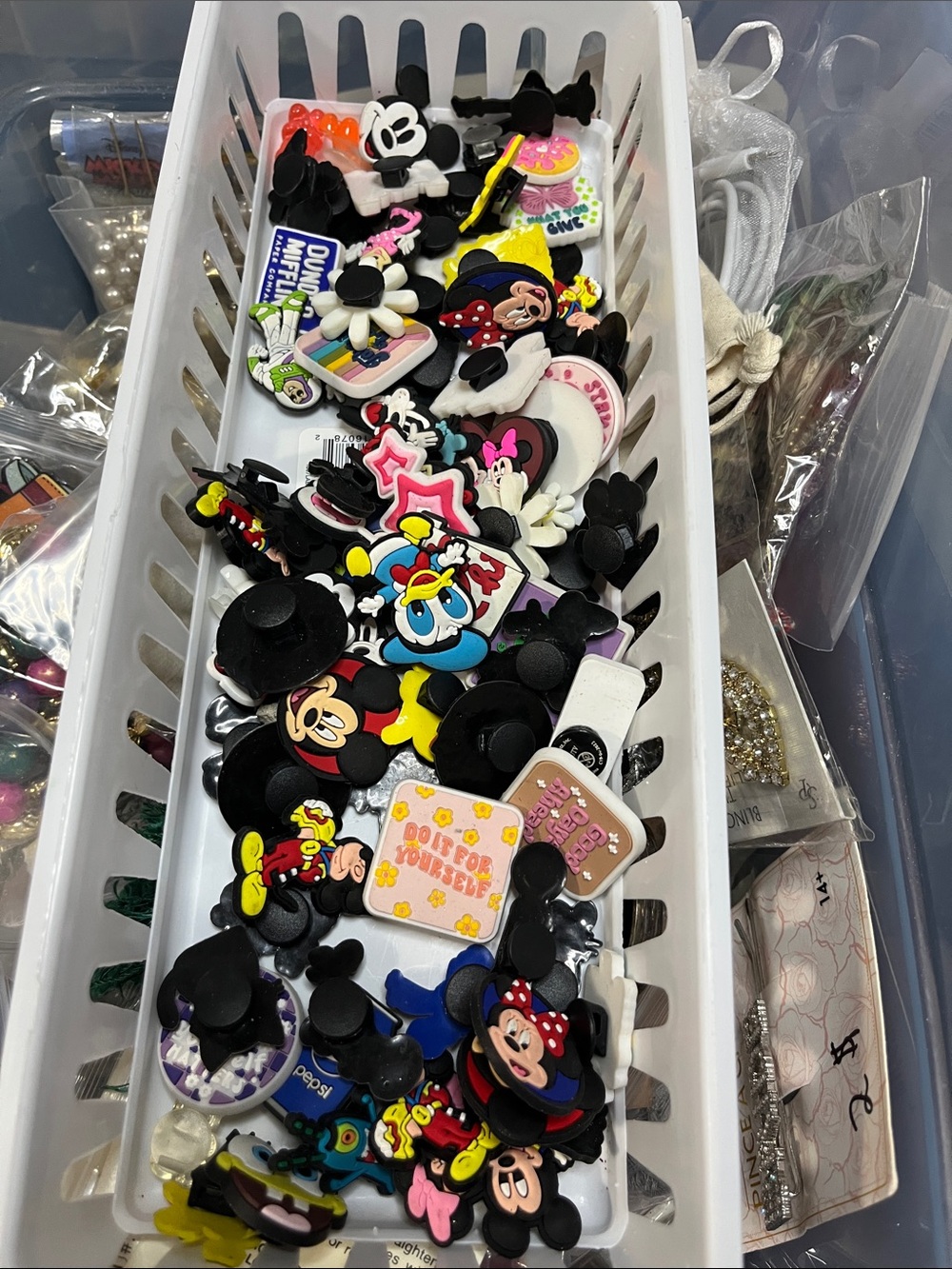 Disney Mickey & Friends Shoe Charms in Black, Red, Pink, Yellow, Blue